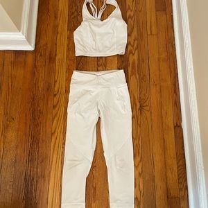 White Sweaty Betty workout set